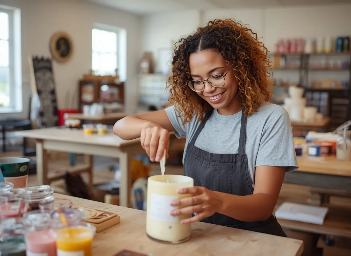 Inside the candlemaking studio